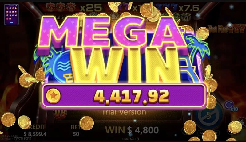 Hot Fire 777 - grote winst op Prize Line